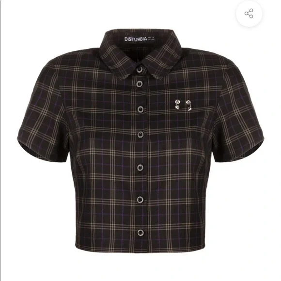 DISTURBIA Jinx Check Co Ord Top - Picture 3 of 8